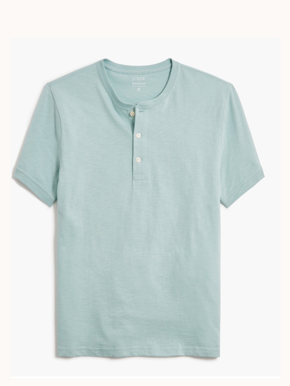 J. Crew Men’s Short-Sleeve Henley in Light Aqua